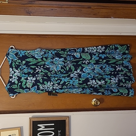 White Stag size L 12/14 sleeveless floral dress - Picture 4 of 5